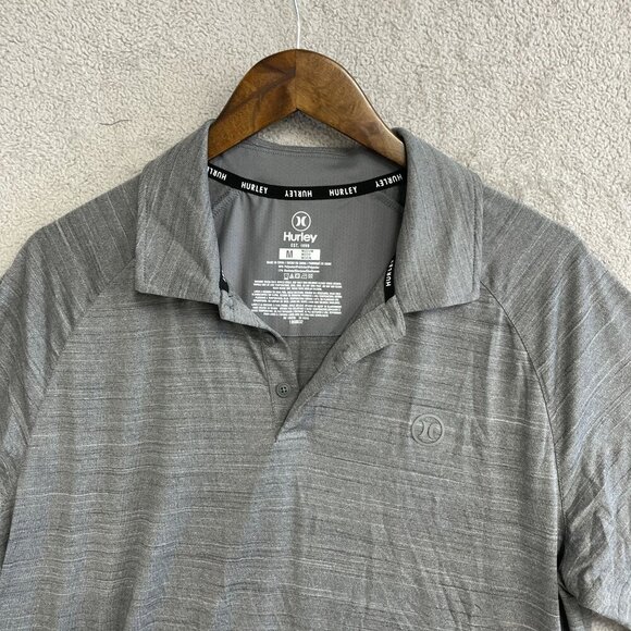 NEW Hurley Men's M Performance Stretch Polo Golf Shirt Gray UPF 30 - Picture 7 of 8